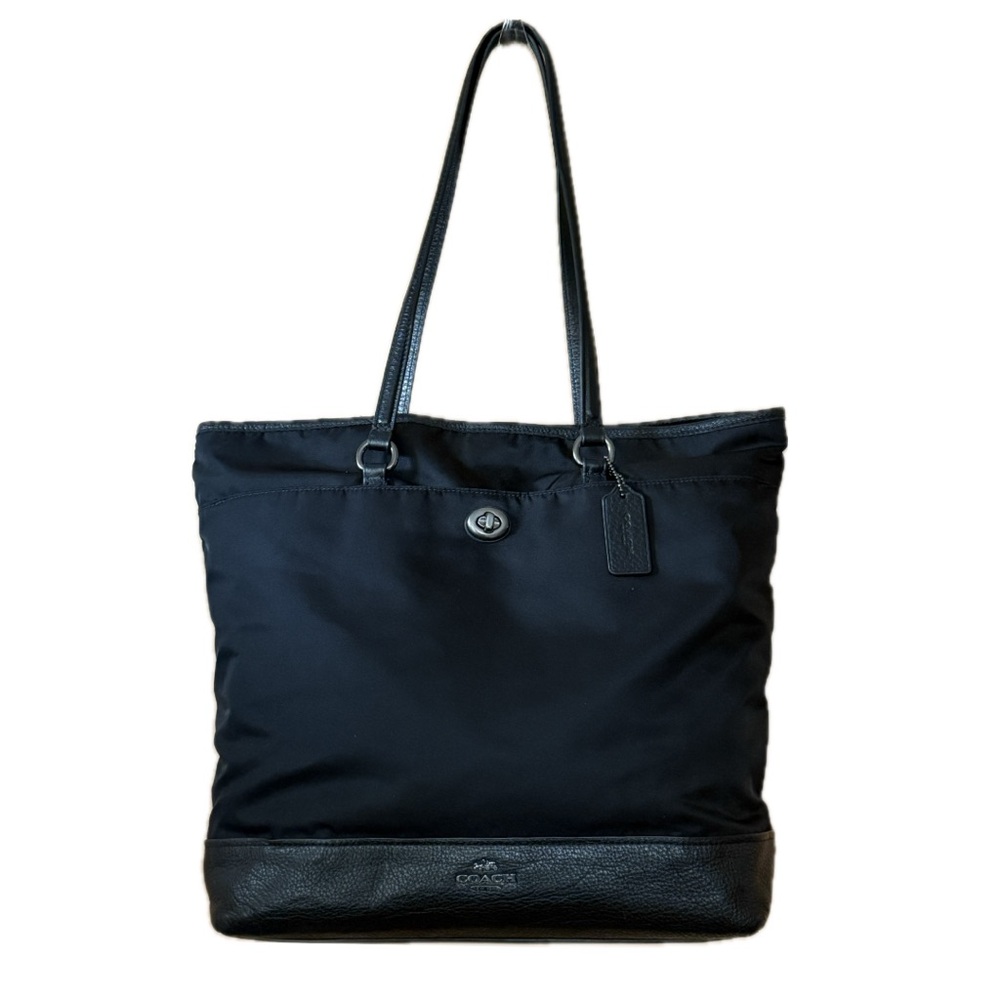 Coach F57903 Black Nylon & Leather Large Tote Bag